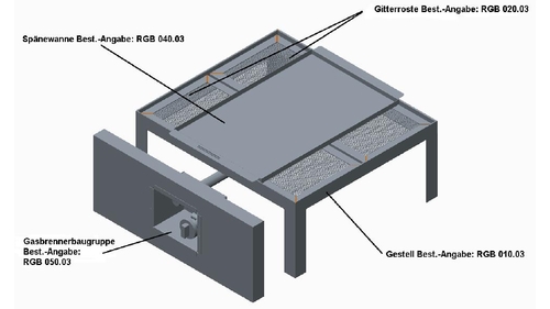 Gasbrenner RGB im Räuchergestell